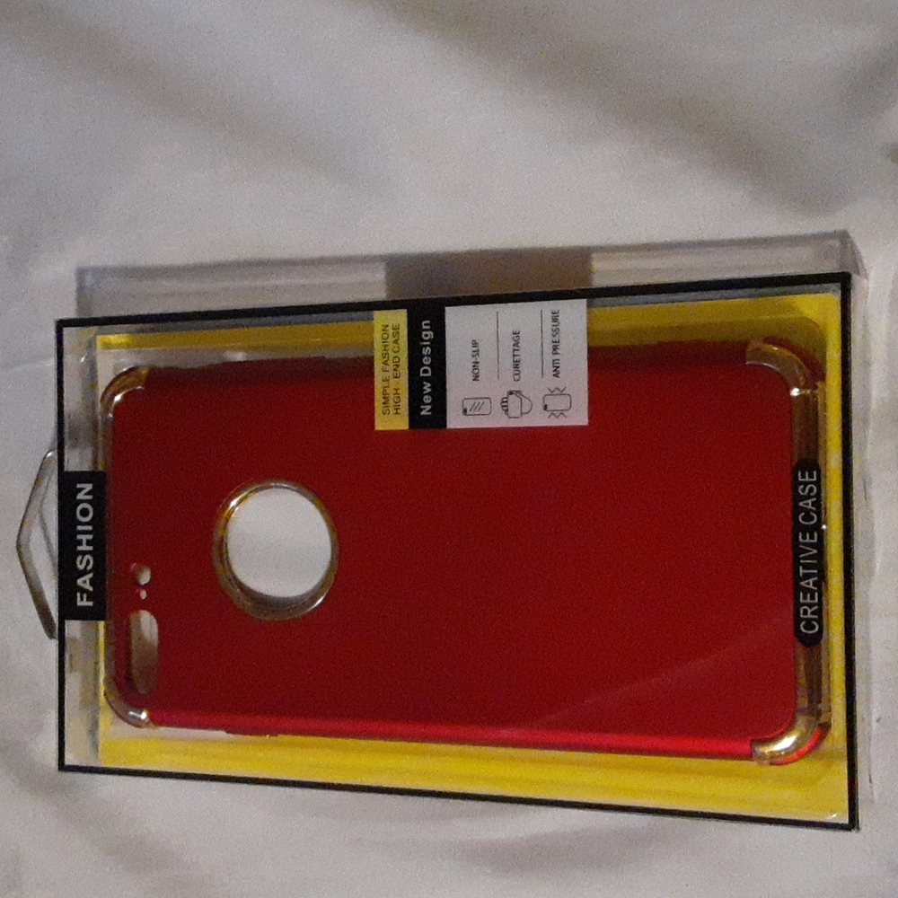 Iphone 7plus or Iphone8 plus- Red and gold phone case